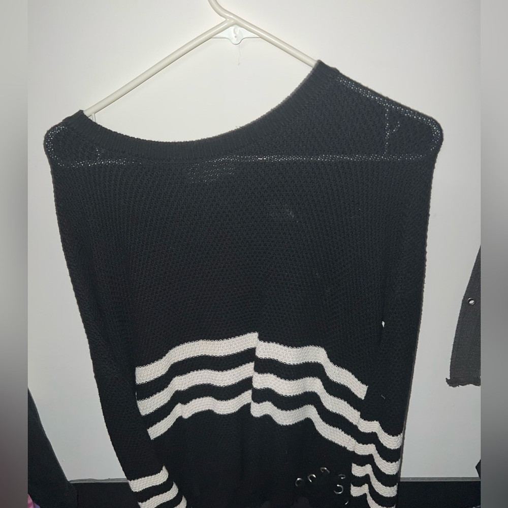 Black and White Knit Sweater